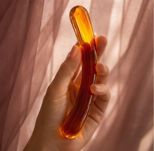 Amber Handmade Glass Wand by Peech - pleasure wand product photo 1