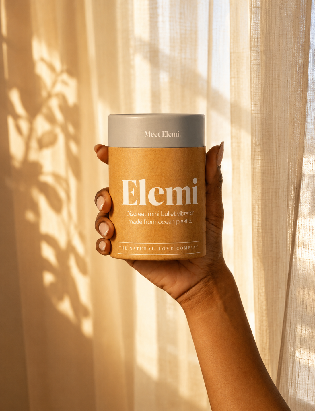 Elemi Eco Friendly Discreet Bullet Vibrator by The Natural Love Company, product box packaging