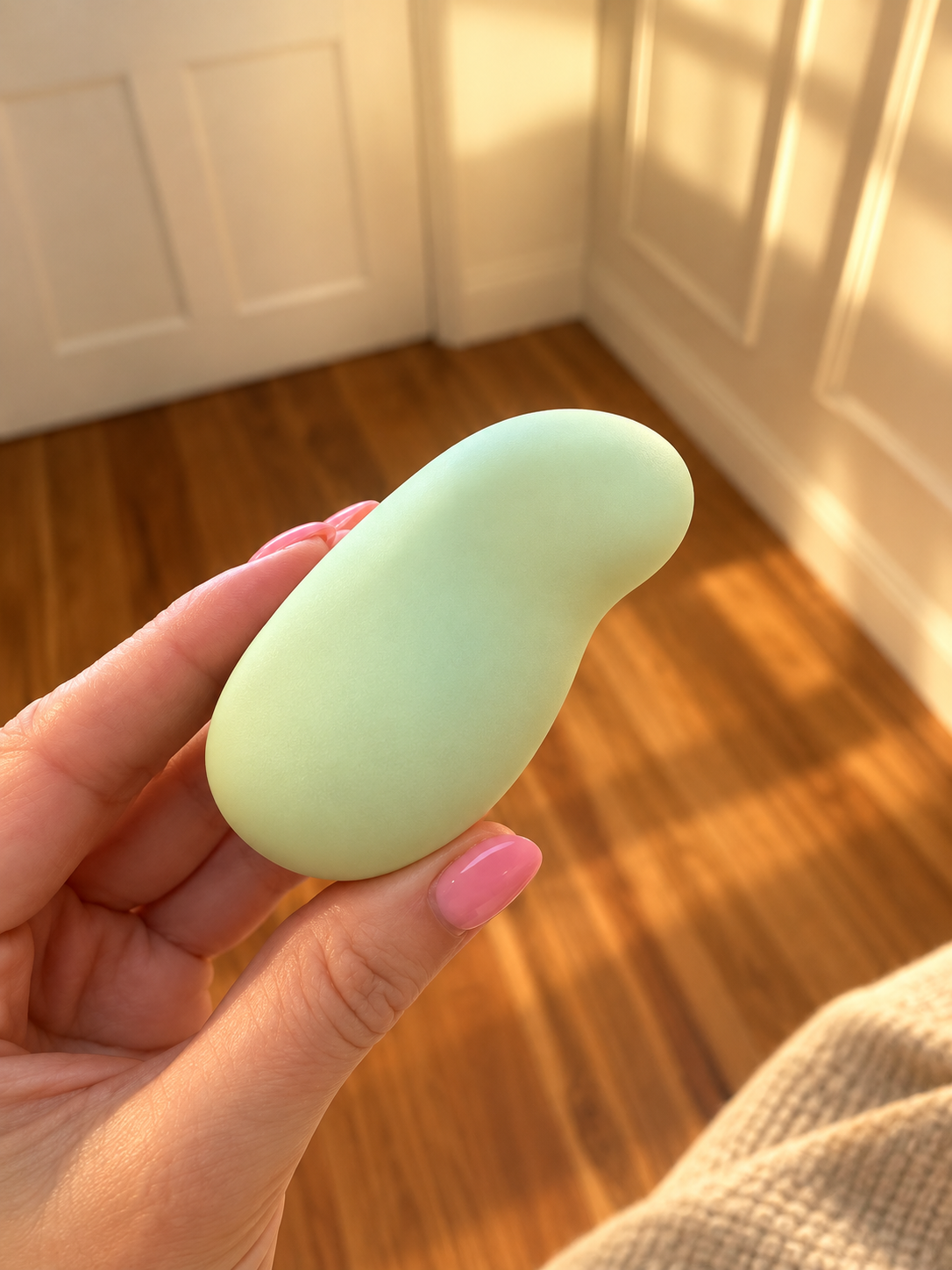 iroha Midori External Vibrator in green, close-up detail
