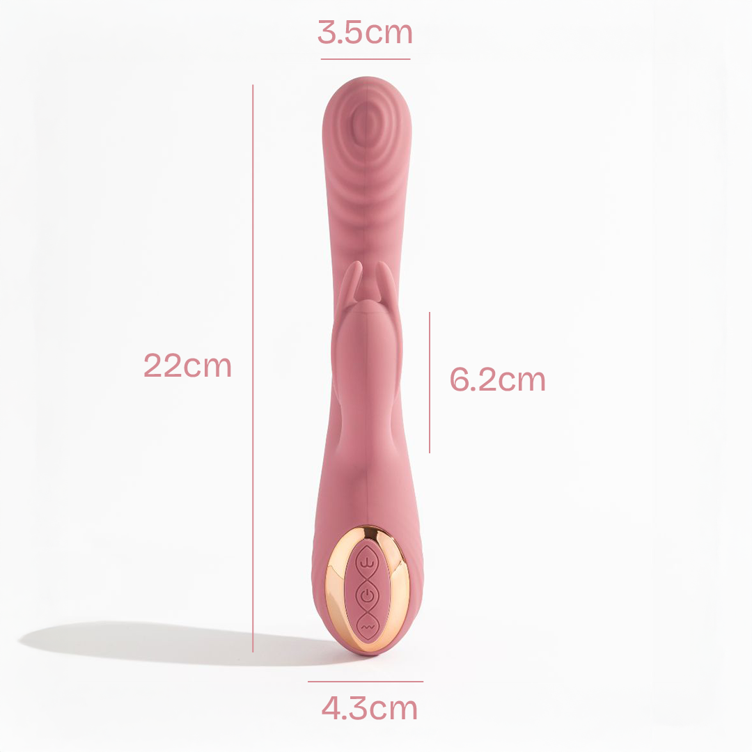 Joy Dual Action Rabbit Vibrator in rose by Lovglo - g spot vibrator product photo 6