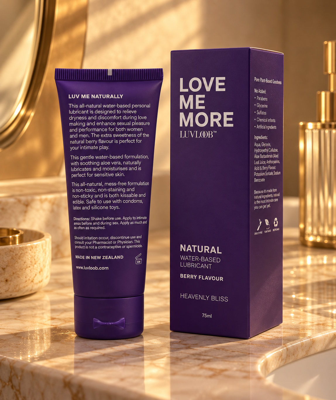 Luvloob Love Me More Berry Water-Based Lubricant 75ml - lubricant product photo 3