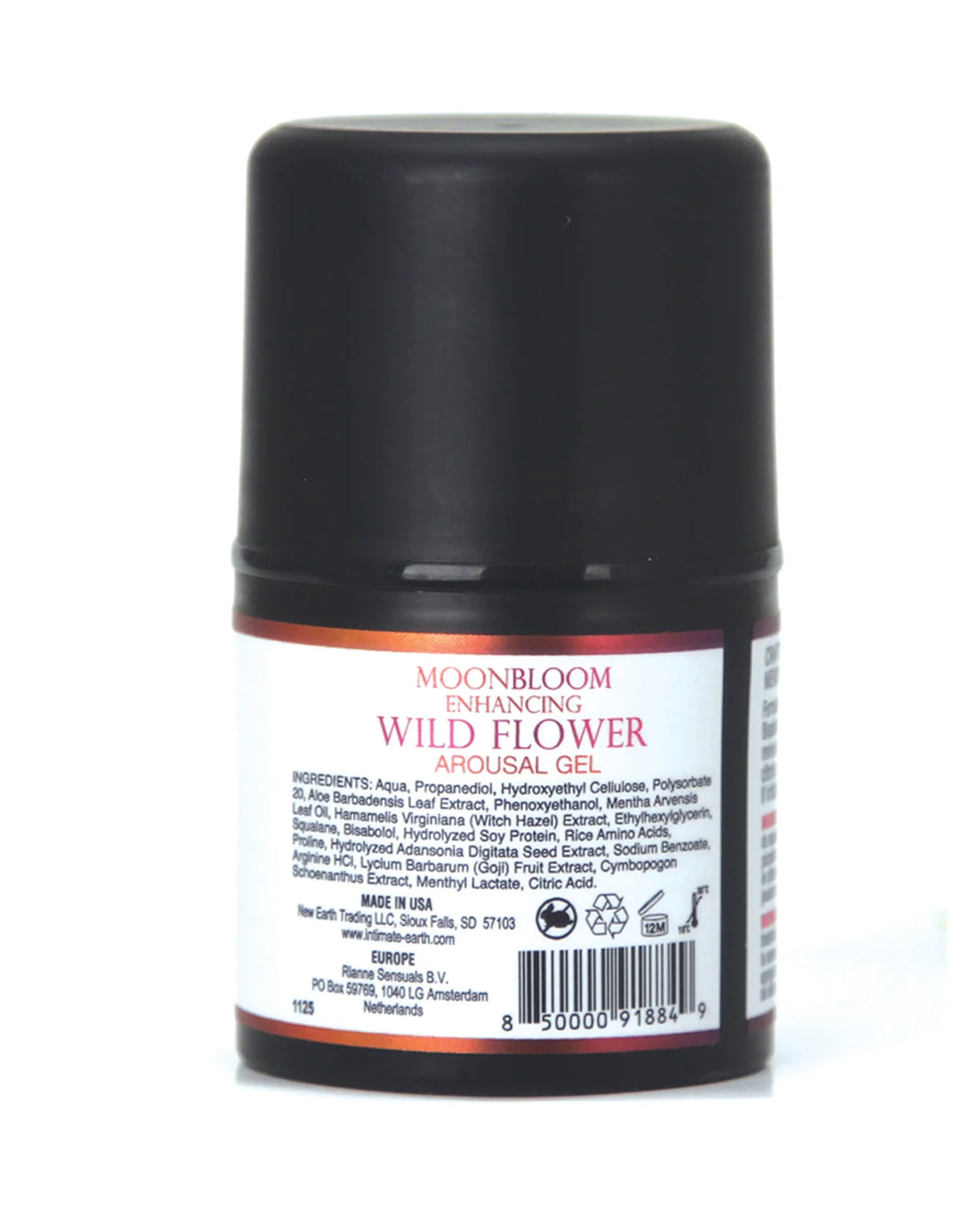 MoonBloom Wildflower Clitoral Arousal Serum 30ml by Intimate Earth, back of packaging