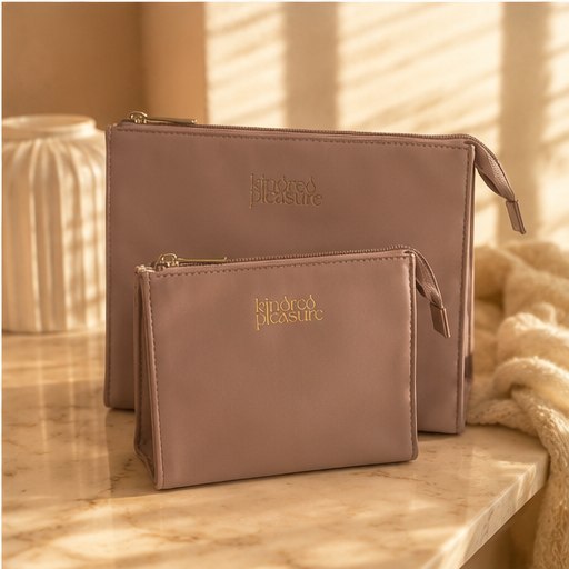 The Kindred Keeper Vegan Leather Storage Bag, product set together